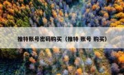 推特账号密码购买（推特 账号 购买）