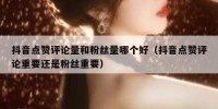 抖音点赞评论量和粉丝量哪个好（抖音点赞评论重要还是粉丝重要）