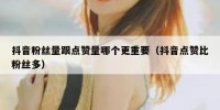 抖音粉丝量跟点赞量哪个更重要（抖音点赞比粉丝多）
