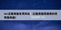 mc云服务器免费网站（云服务器搭建我的世界服务器）