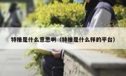 特推是什么意思啊（特推是什么样的平台）
