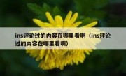 ins评论过的内容在哪里看啊（ins评论过的内容在哪里看啊）