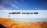 ins涨粉快吗（instagram 涨粉）