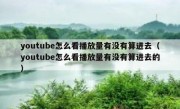 youtube怎么看播放量有没有算进去（youtube怎么看播放量有没有算进去的）