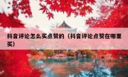 抖音评论怎么买点赞的（抖音评论点赞在哪里买）