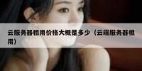 云服务器租用价格大概是多少（云端服务器租用）