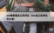 ins哪里看自己的评论（ins自己的评论怎么看）