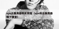 vps云服务器购买教程（vps和云服务器哪个便宜）