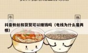 抖音粉丝和获赞可以赚钱吗（电线为什么是两根）