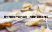 推特网是做什么的公司（推特网是什么网?）