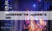 app拉新项目推广代理（app拉新推广违法吗）