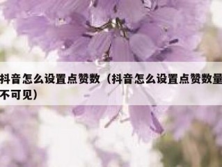 抖音怎么设置点赞数（抖音怎么设置点赞数量不可见）