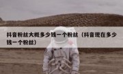 抖音粉丝大概多少钱一个粉丝（抖音现在多少钱一个粉丝）
