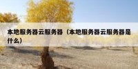 本地服务器云服务器（本地服务器云服务器是什么）