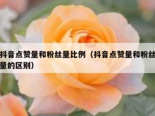 抖音点赞量和粉丝量比例（抖音点赞量和粉丝量的区别）