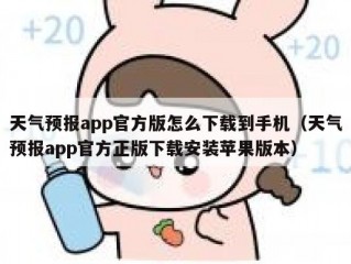 天气预报app官方版怎么下载到手机（天气预报app官方正版下载安装苹果版本）