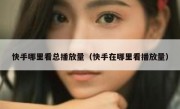 快手哪里看总播放量（快手在哪里看播放量）