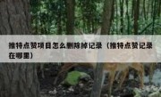 推特点赞项目怎么删除掉记录（推特点赞记录在哪里）