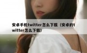 安卓手机twitter怎么下载（安卓的twitter怎么下载）