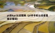 pi币kyc认证视频（pi币手机认证老是提示错误）