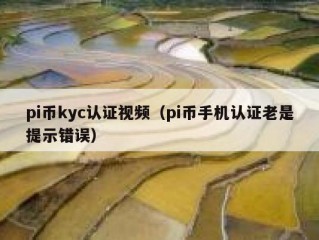 pi币kyc认证视频（pi币手机认证老是提示错误）