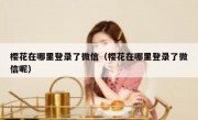 樱花在哪里登录了微信（樱花在哪里登录了微信呢）