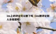 ins上的评论可以删了吗（ins删评论别人会提醒吗）