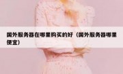 国外服务器在哪里购买的好（国外服务器哪里便宜）