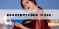 派币注册流程图怎么看的到（派币平台）