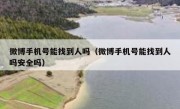 微博手机号能找到人吗（微博手机号能找到人吗安全吗）