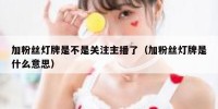 加粉丝灯牌是不是关注主播了（加粉丝灯牌是什么意思）