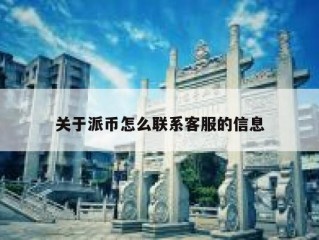 关于派币怎么联系客服的信息