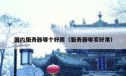 国内服务器哪个好用（服务器哪家好用）