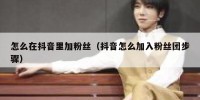 怎么在抖音里加粉丝（抖音怎么加入粉丝团步骤）