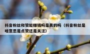 抖音粉丝和赞能赚钱吗是真的吗（抖音粉丝是啥意思是点赞还是关注）