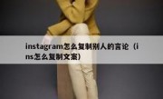 instagram怎么复制别人的言论（ins怎么复制文案）
