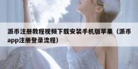 派币注册教程视频下载安装手机版苹果（派币app注册登录流程）