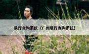 限行查询系统（广州限行查询系统）