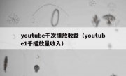youtube千次播放收益（youtube1千播放量收入）