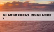 为什么推特费流量这么多（推特为什么会限流）