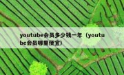 youtube会员多少钱一年（youtube会员哪里便宜）