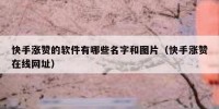 快手涨赞的软件有哪些名字和图片（快手涨赞在线网址）