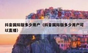 抖音国际版多少用户（抖音国际版多少用户可以直播）