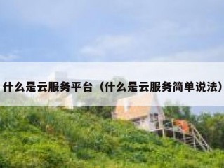 什么是云服务平台（什么是云服务简单说法）