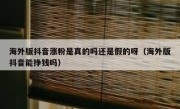 海外版抖音涨粉是真的吗还是假的呀（海外版抖音能挣钱吗）