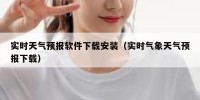 实时天气预报软件下载安装（实时气象天气预报下载）