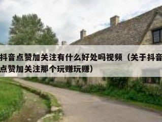 抖音点赞加关注有什么好处吗视频（关于抖音点赞加关注那个玩赚玩赚）