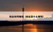 粉丝如何赚钱（粉丝靠什么赚钱）