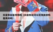 抖音粉丝能挣钱吗（抖音粉丝可以花钱搞定吗是真的吗）