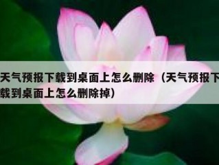 天气预报下载到桌面上怎么删除（天气预报下载到桌面上怎么删除掉）